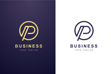 Wall Mural - Initial Letter P Logo For Business or Media Company.