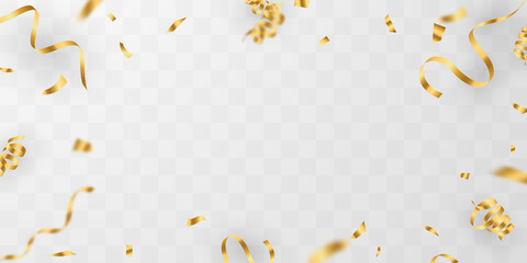 Wall Mural - Celebration background template with confetti and gold ribbons. luxury greeting rich card.