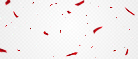 Wall Mural - Template for celebration background with confetti and red ribbon.