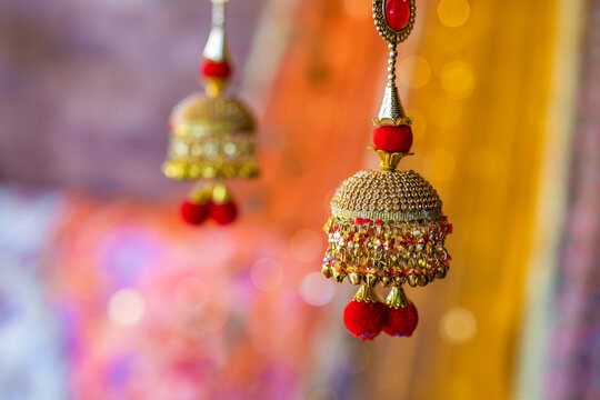 Indian pre wedding choora chura ceremony hands, bangles and kalire close up