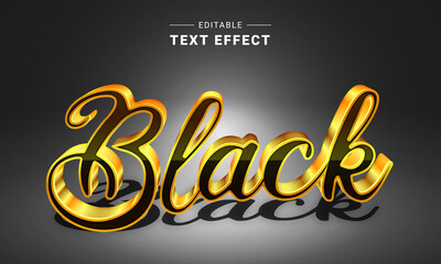 Editable Black Golden Text Effect. Golden style. Font effects