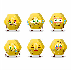 Poster - yellow gummy candy D cartoon character with sad expression