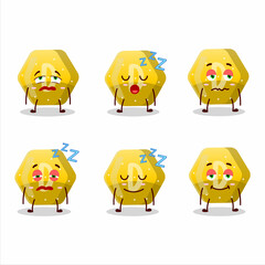 Poster - Cartoon character of yellow gummy candy D with sleepy expression