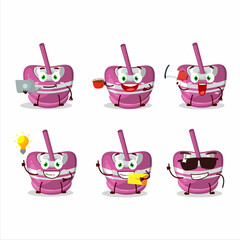 Sticker - Pink sugar candy cartoon character with various types of business emoticons