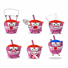 Poster - Mascot design style of pink sugar candy character as an attractive supporter