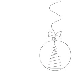 Wall Mural - Christmas background with ball line drawing vector illustration