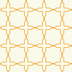 Poster - Orange quatrefoil seamless repeat pattern print background