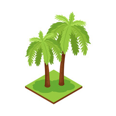 Poster - Palm Trees Pair Composition