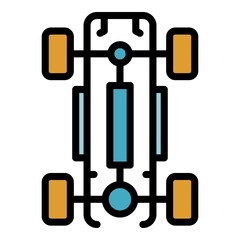 Poster - car wheels base icon. outline car wheels base vector icon color flat isolated