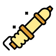 Poster - car candle icon. outline car candle vector icon color flat isolated