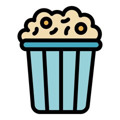 Poster - Popcorn pack icon. Outline popcorn pack vector icon color flat isolated