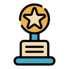 Poster - Movie award icon. Outline movie award vector icon color flat isolated