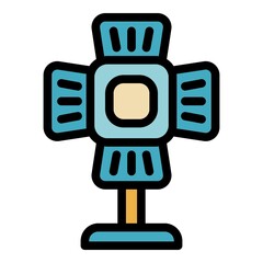 Poster - Spotlight icon. Outline spotlight vector icon color flat isolated