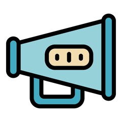 Poster - megaphone icon. outline megaphone vector icon color flat isolated