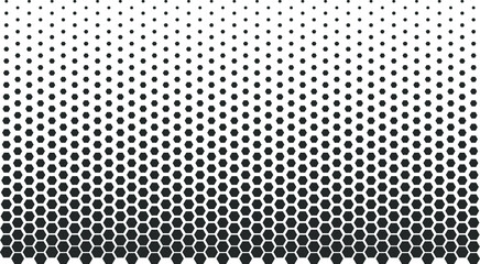 The hexagon pattern halftones on white background