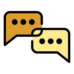 Poster - Acquaintance business chat icon. Outline acquaintance business chat vector icon color flat isolated