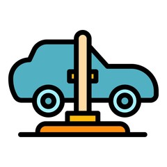 Wall Mural - Car lift service icon. Outline car lift service vector icon color flat isolated