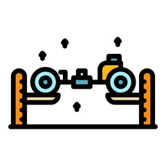 Poster - Car lift mechanism icon. Outline car lift mechanism vector icon color flat isolated