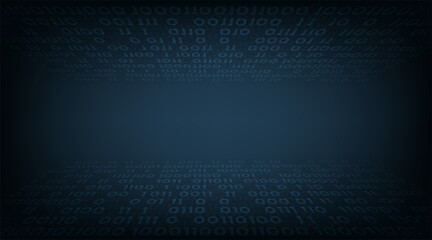 Fototapete - Binary code digital numbers background.Vector illustration Technology on dark blue background. 