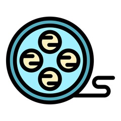 Poster - Cinema reel icon. Outline cinema reel vector icon color flat isolated