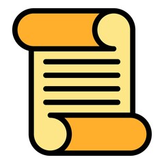 Poster - Scenario scroll icon. Outline scenario scroll vector icon color flat isolated