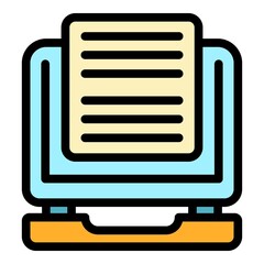 Poster - Plan scenario icon. Outline plan scenario vector icon color flat isolated