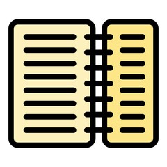 Poster - Scenario decree icon. Outline scenario decree vector icon color flat isolated
