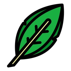 Poster - feather icon. outline feather vector icon color flat isolated
