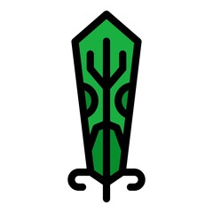 Poster - decor feather icon. outline decor feather vector icon color flat isolated