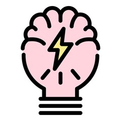 Poster - Resource idea icon. Outline resource idea vector icon color flat isolated