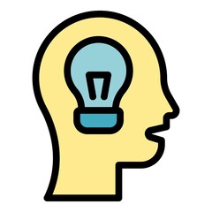 Poster - new idea icon. outline new idea vector icon color flat isolated