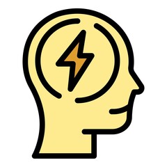 Poster - Head idea icon. Outline head idea vector icon color flat isolated