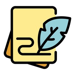 Poster - writing ink icon. outline writing ink vector icon color flat isolated
