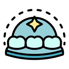 Poster - Clean teeth icon. Outline clean teeth vector icon color flat isolated