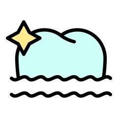 Poster - Healthy tooth icon. Outline healthy tooth vector icon color flat isolated