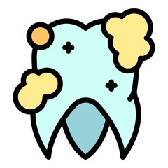 Poster - Brushing tooth icon. Outline brushing tooth vector icon color flat isolated