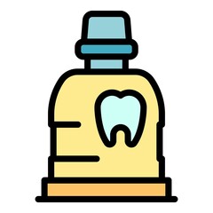 Poster - Dental rinse icon. Outline dental rinse vector icon color flat isolated