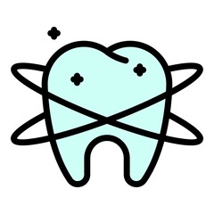 Poster - Dental health icon. Outline dental health vector icon color flat isolated