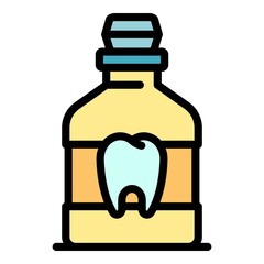 Poster - Cavity rinse icon. Outline cavity rinse vector icon color flat isolated