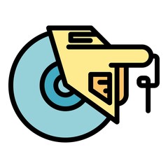 Poster - Equipment grinding machine icon. Outline equipment grinding machine vector icon color flat isolated