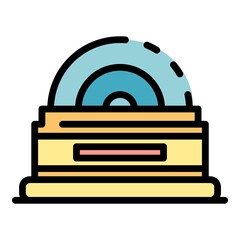 Poster - Burnish grinding machine icon. Outline burnish grinding machine vector icon color flat isolated