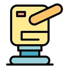 Poster - Belt grinding machine icon. Outline belt grinding machine vector icon color flat isolated