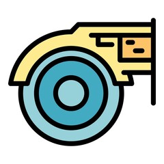 Wall Mural - Device grinding machine icon. Outline device grinding machine vector icon color flat isolated