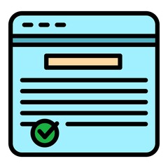 Poster - Web page ebook icon. Outline web page ebook vector icon color flat isolated