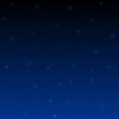 Fototapete - Snowflakes at night and winter background vector stock illustration.