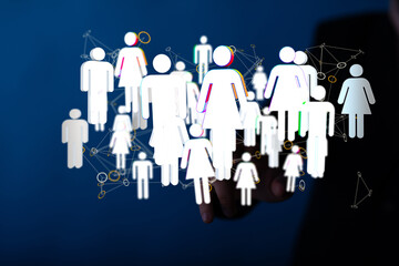 Aufkleber - Business people silhouettes network team
