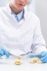 Wall Mural - Chemist working with terpene CBD crystals in laboratory