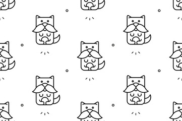 Poster - Seamless pattern with Dogs. Icon design. Template elements