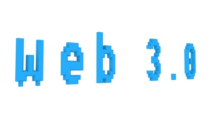 Poster - Blue 3d inscription web 3.0. Internet technologies.