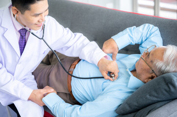 professional doctor working in medical checking up patient in hospital clinic, health care concept